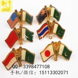 生產(chǎn)各國旗徽章、中國國旗徽章、交叉國旗襟章
